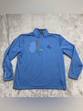 RLX Ralph Lauren Sweater Mens XL Blue Quarter Zip Golf Performance